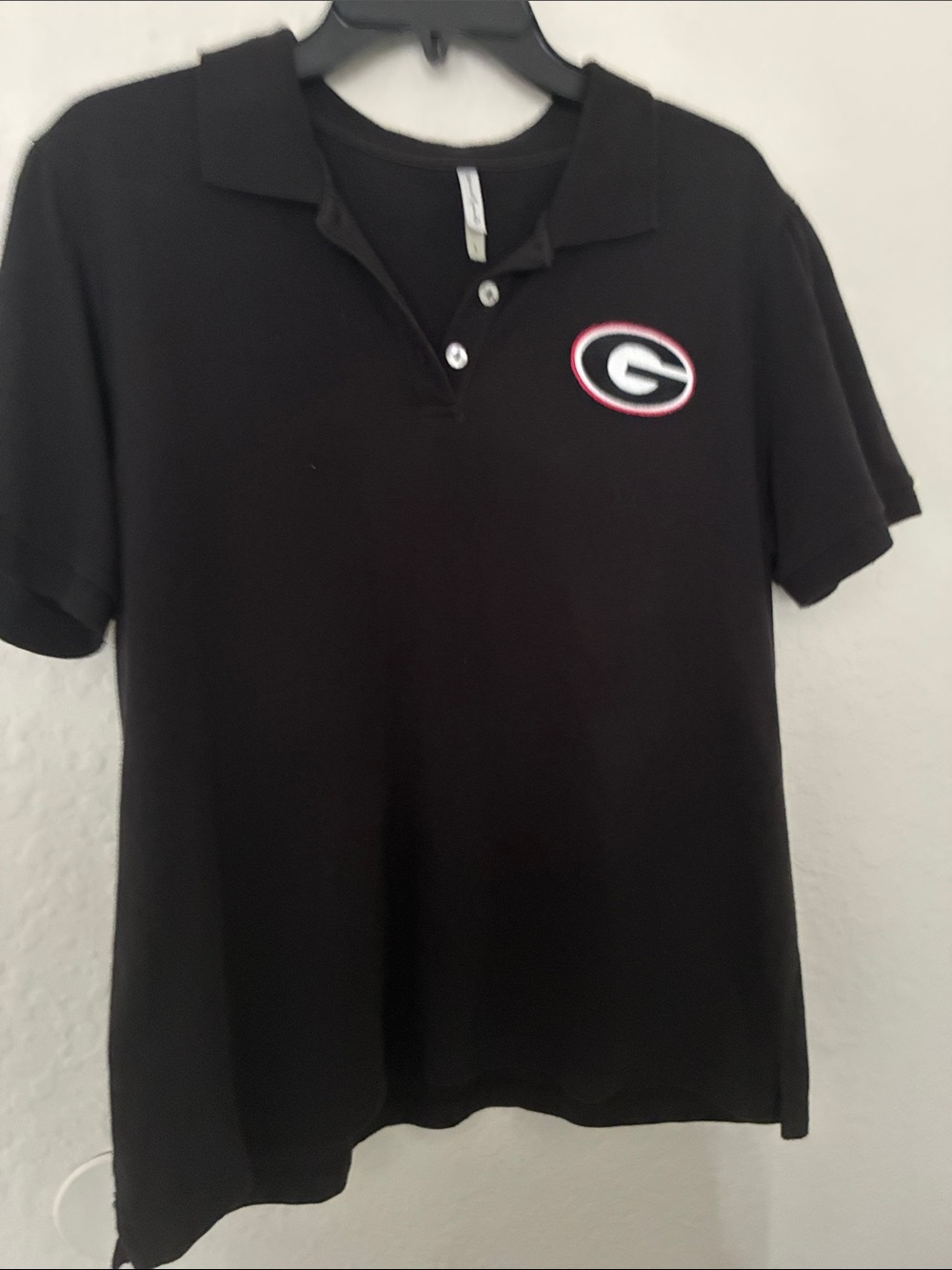 Georgia Bulldogs Black Polo with Red & White Embroidered Logo